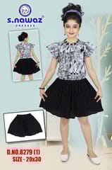 S. Nawaz Girls Top Set Metia bruz